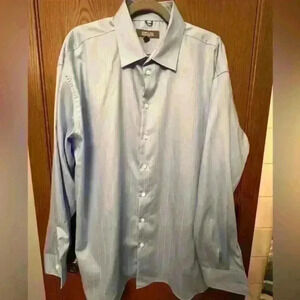 Kenneth Cole Reaction Men’s Shirt - Blue with stripe detail - Size XL/17 1/2